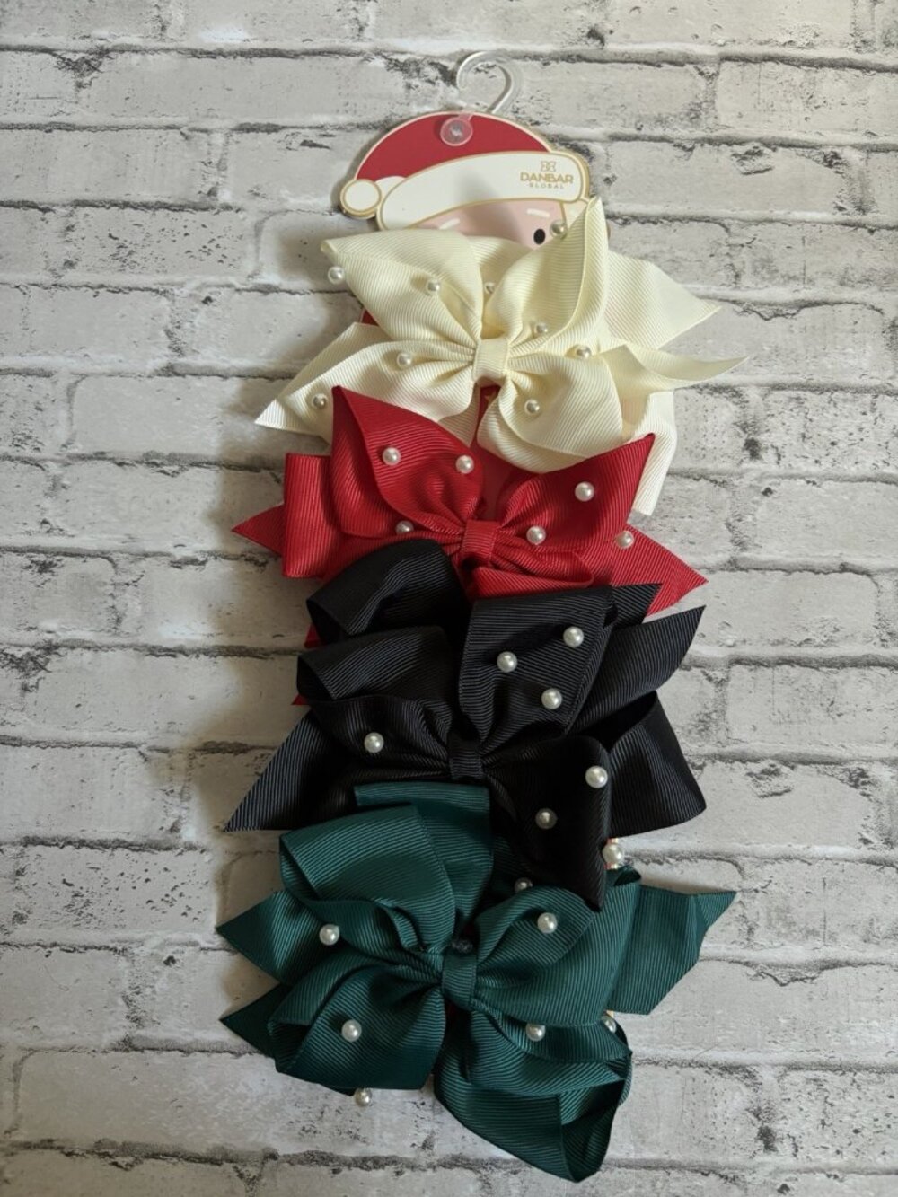 Danbar Global Christmas Girls Bow Clips Set Of 4 NEW